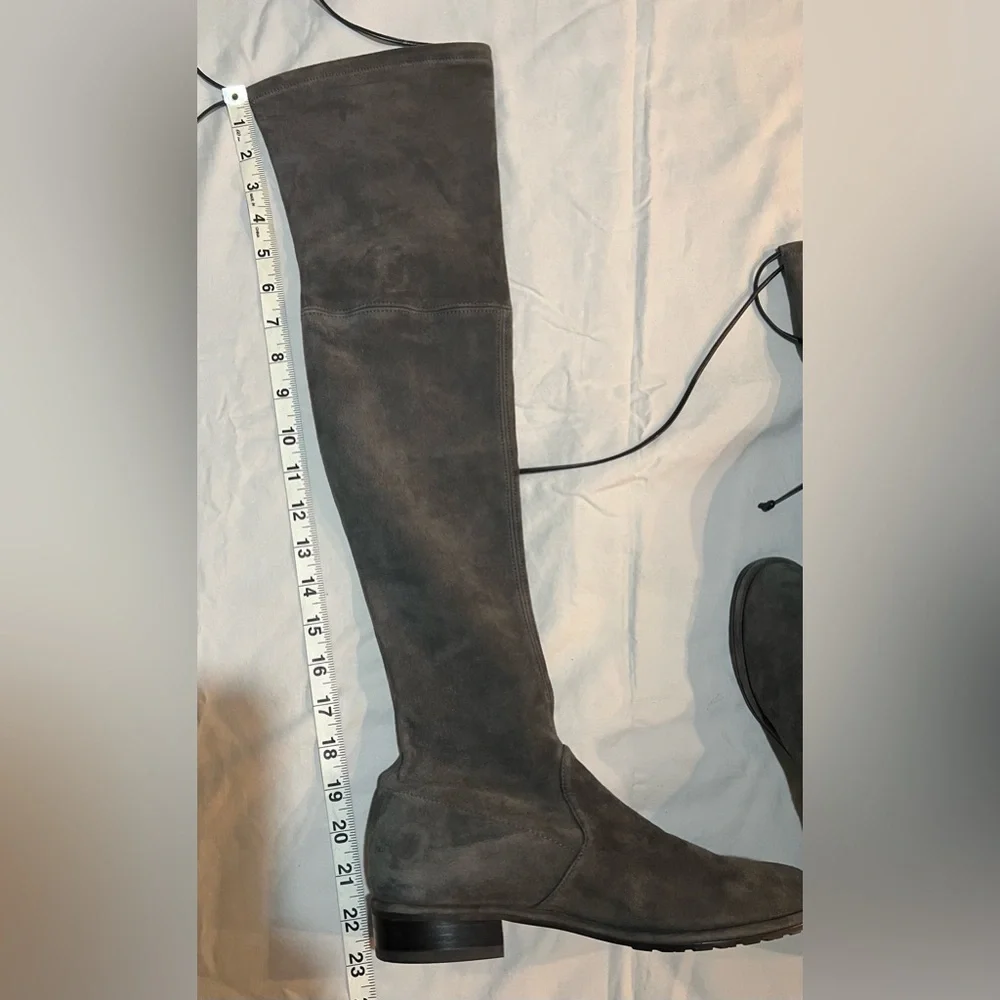 Stuart Weitzman Lowland Over-The-Knee OTK Suede Boots in Slate Grey Sz‎ 6